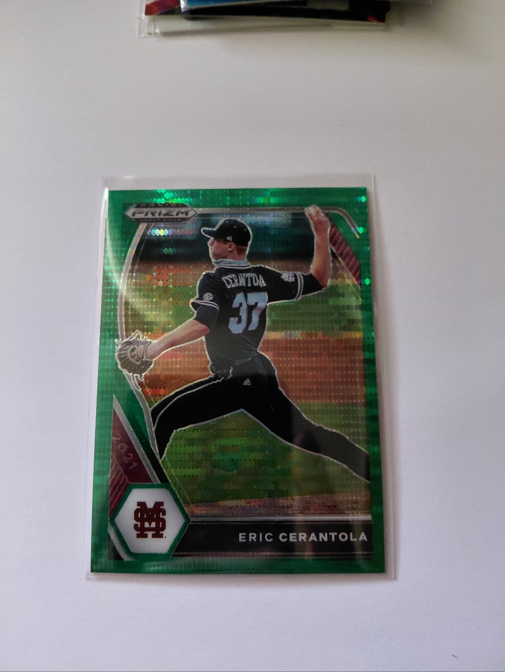 Eric Cerantola Green Prizm Baseball Card